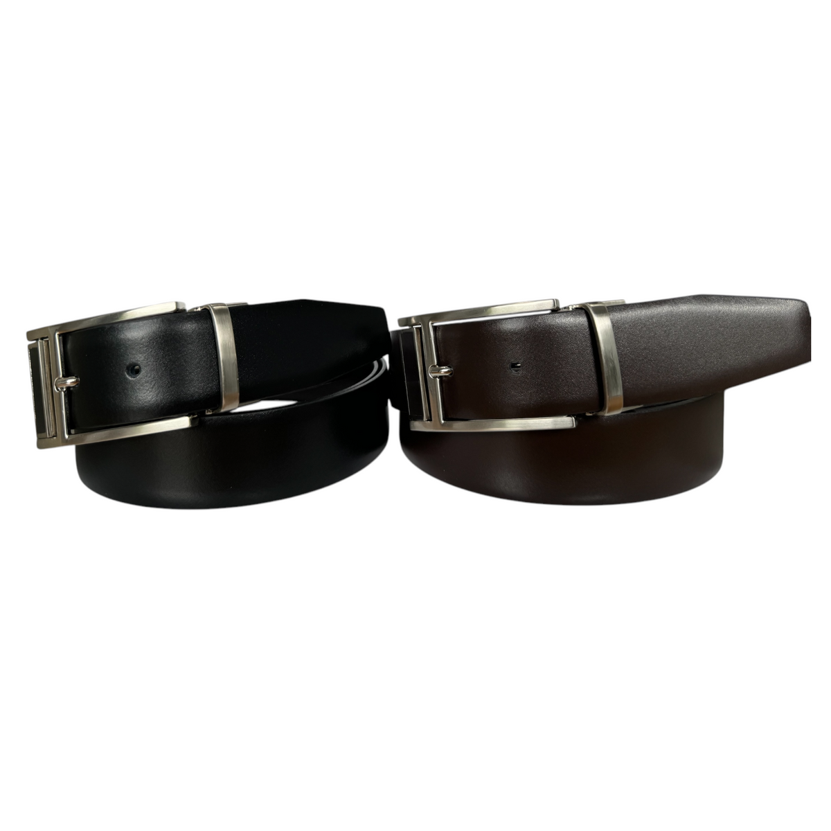 Brown Italian Calf Leather Belt Reversible
