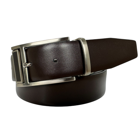 BLACK & BROWN REVERSIBLE CALF LEATHER BELT