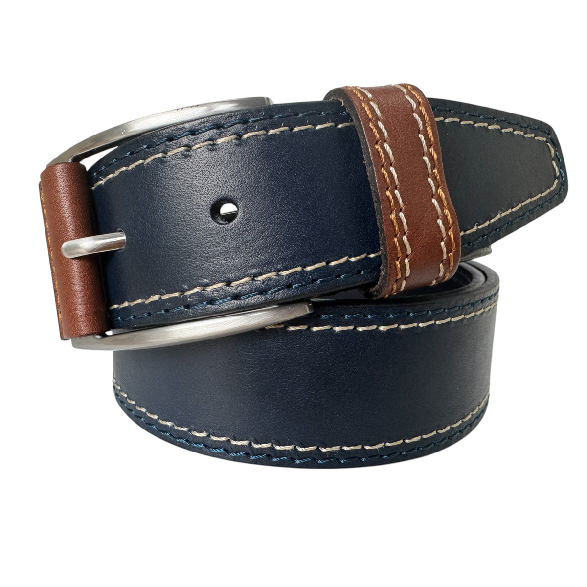 Blue 40mm Italian Leather Belt