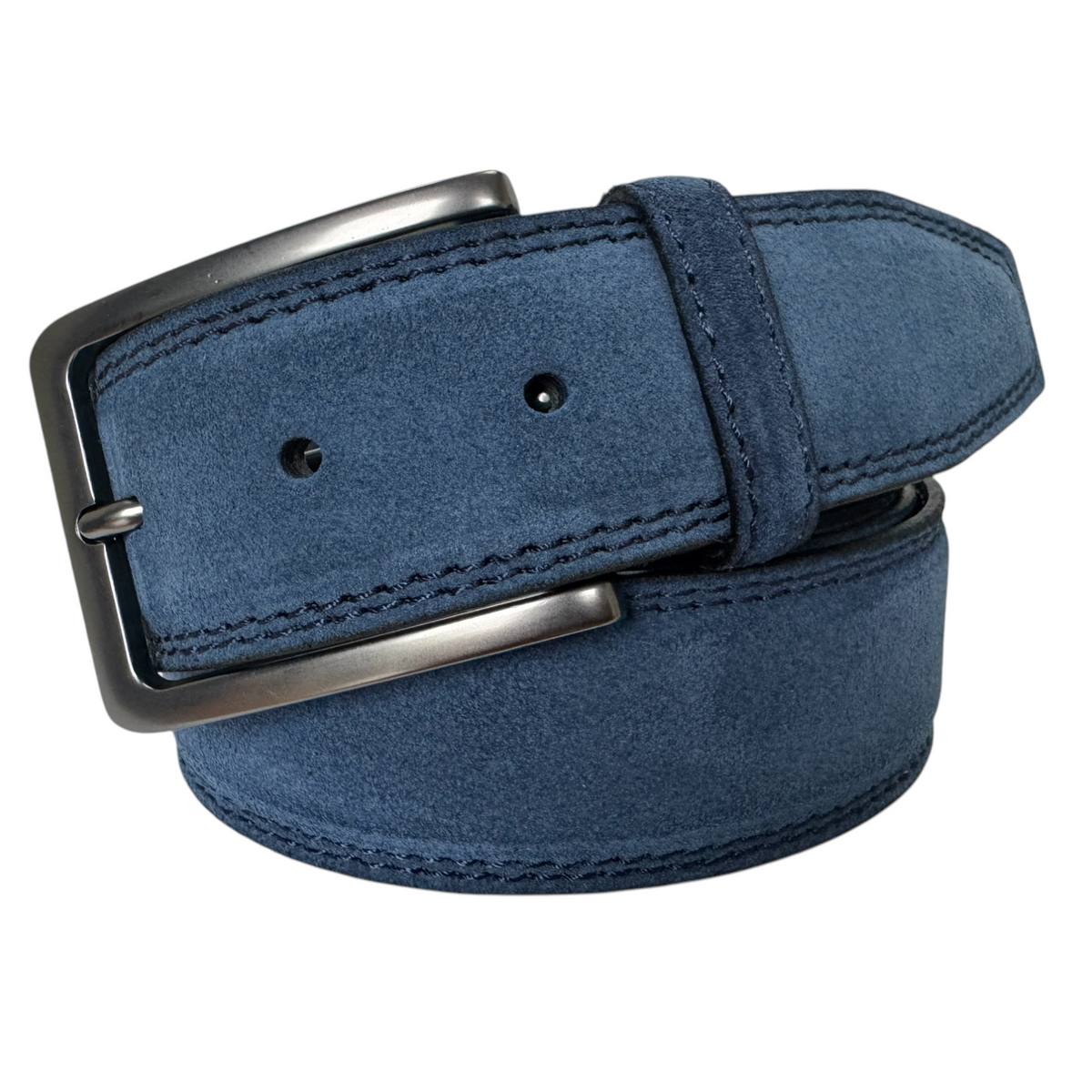 Blue 40mm Italian Suede Belt