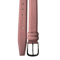 PINK SUEDE BELT DOUBLE LOOP 35MM