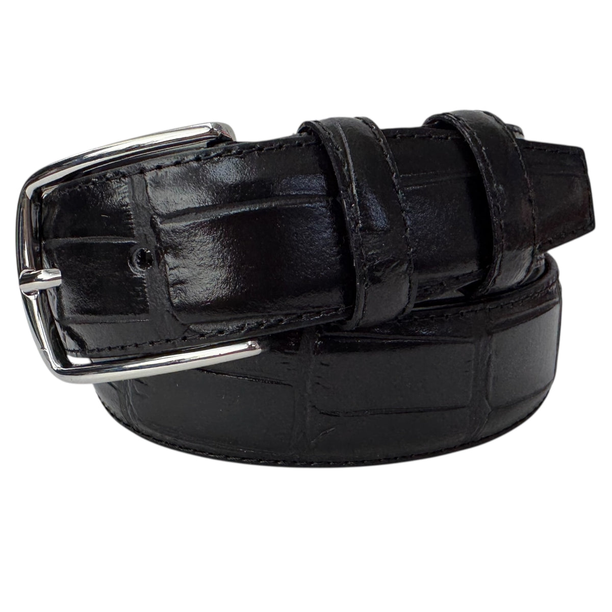 ITALIAN LEATHER BLACK CROCODILE 35MM