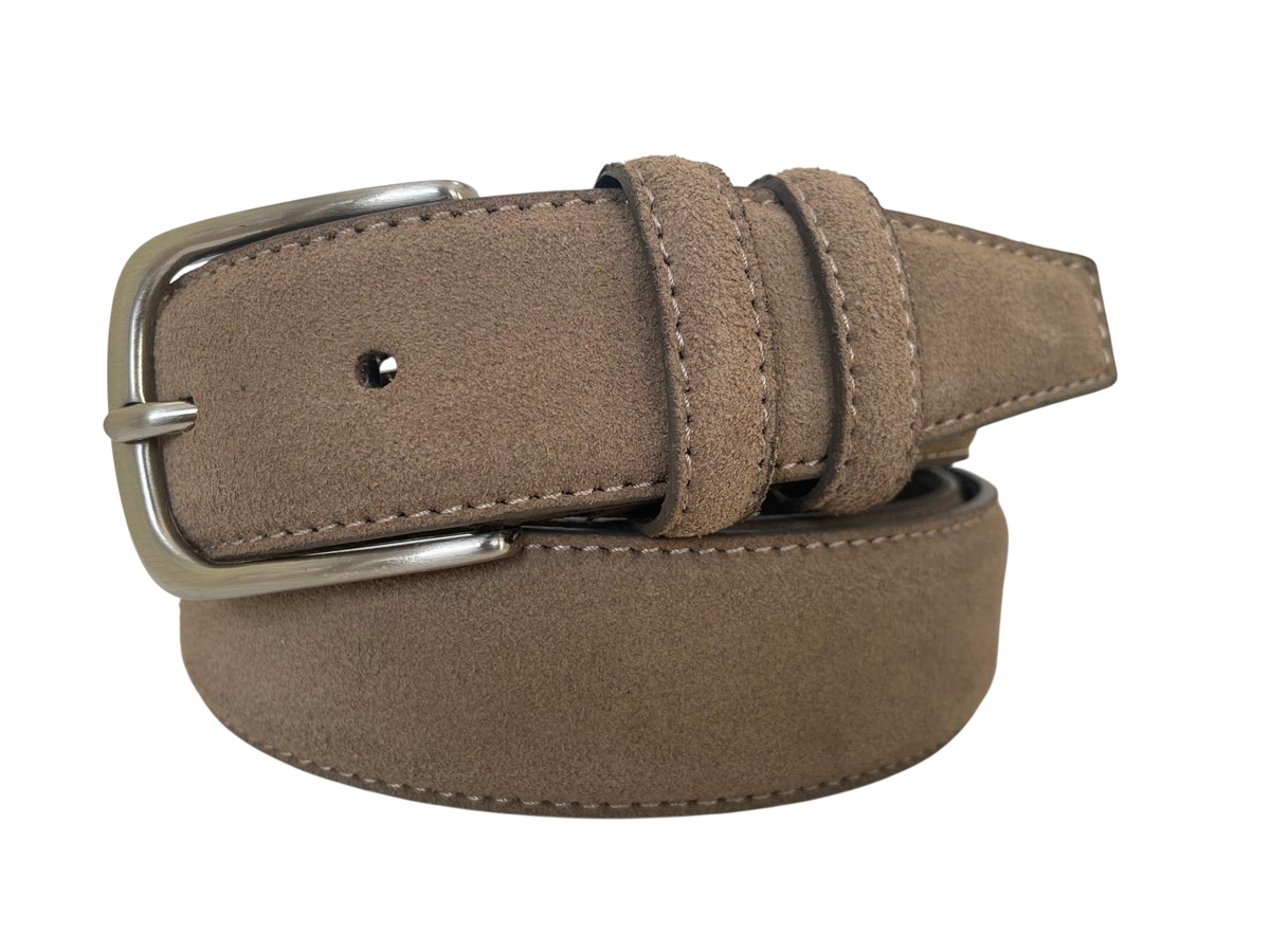 Beige 35mm Italian Suede Belt