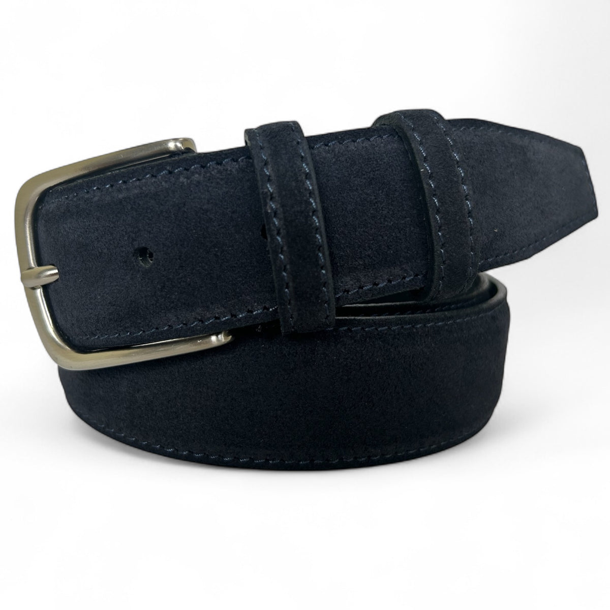Navy Blue 35mm Italian Suede Belt