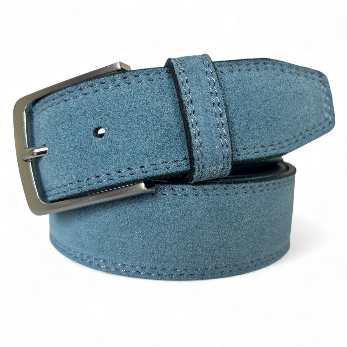 Light Blue 40mm Italian Suede Belt