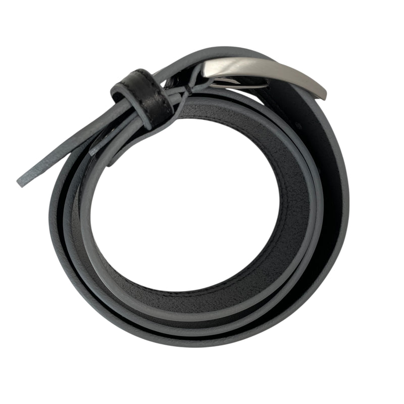 Black Italian Leather Belt Hand-Painted Finish product image