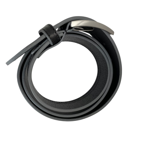 BLACK & GREY HIDE HAND PAINTED LEATHER BELT