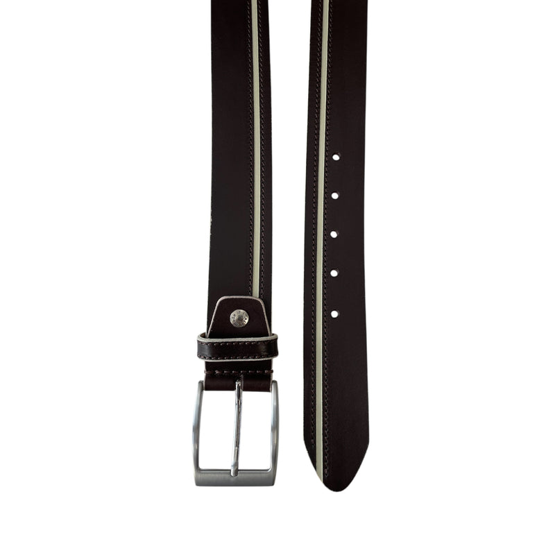 Brown Italian Leather Belt Hand-Painted Finish product image