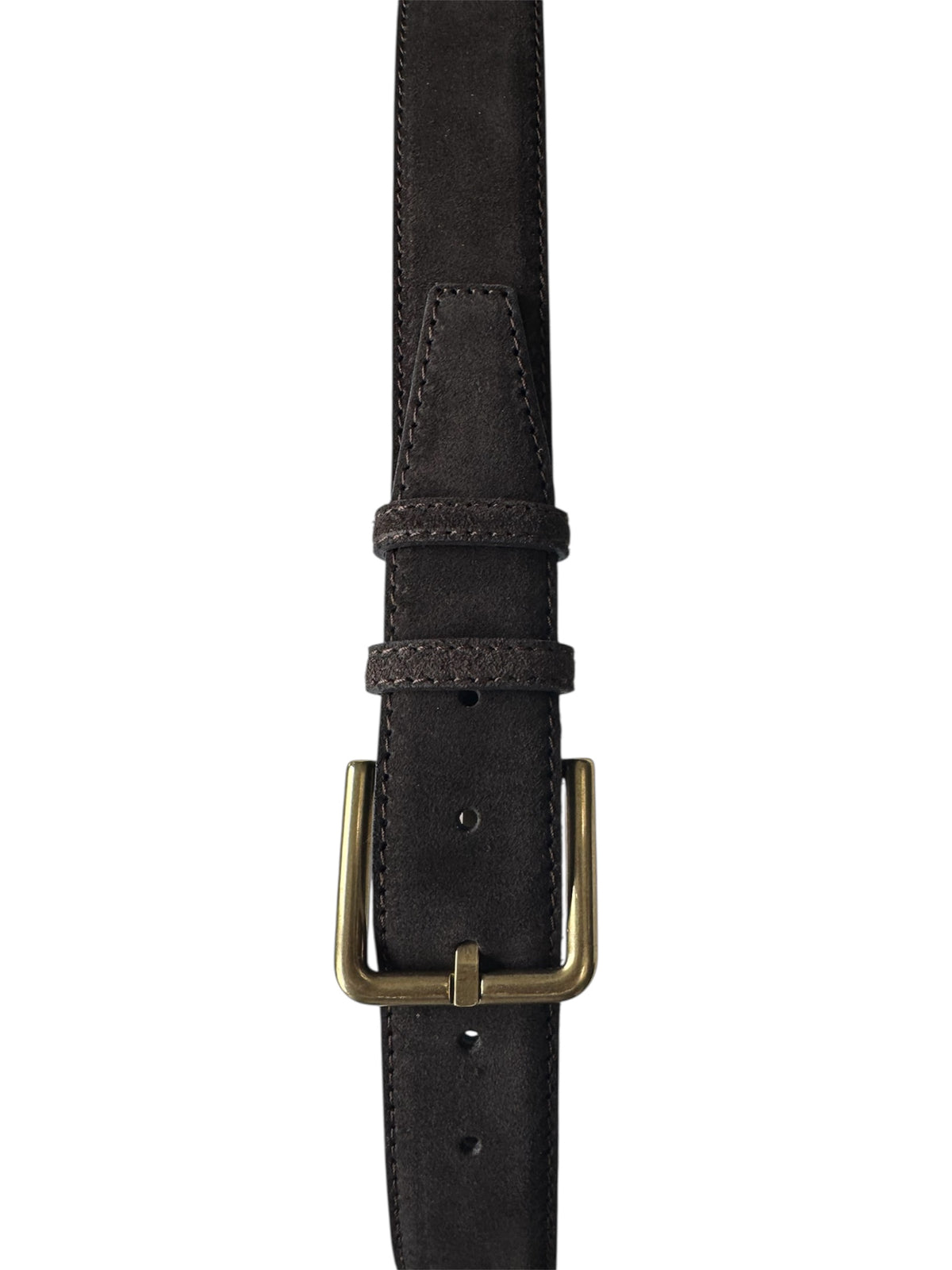 Dark Brown 40mm Italian Suede Belt with brass buckle product image