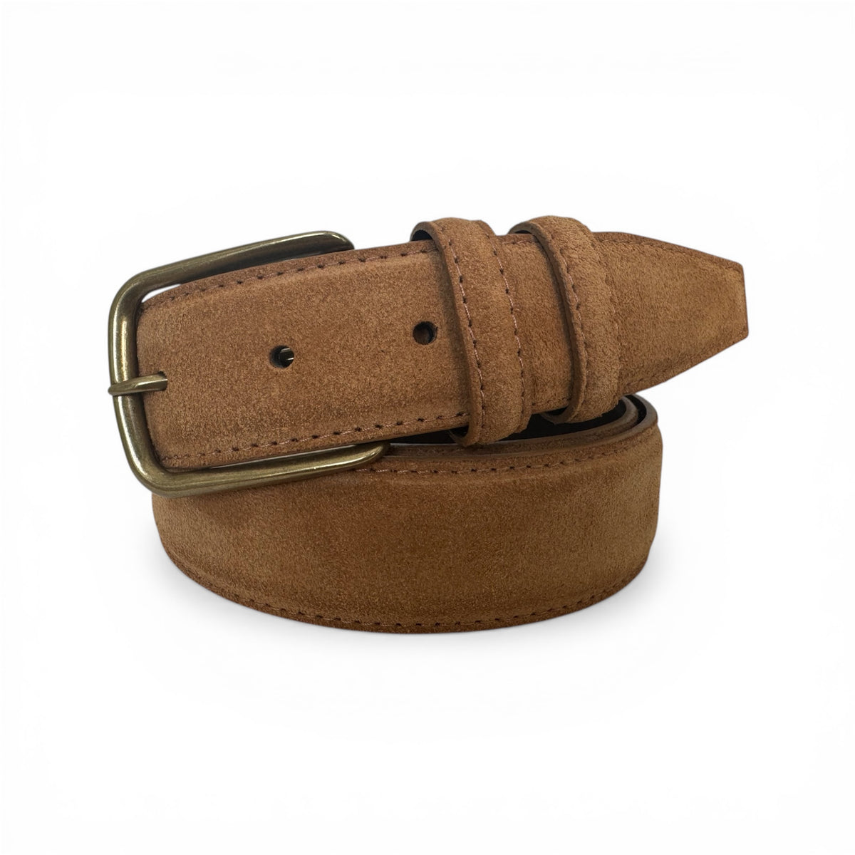 Desert Tan 35mm Italian Suede Belt with brass buckle