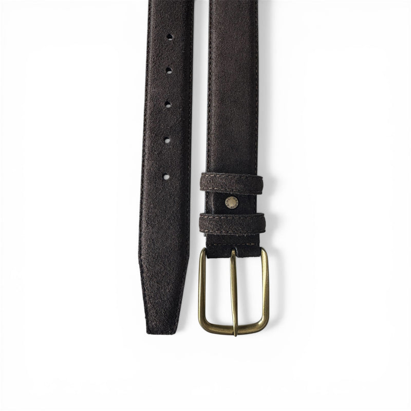 Brown Italian Suede Belt with brass buckle product image