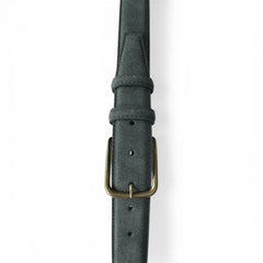 SLATE GREEN SUEDE BELT BRASS TONE BUCKLE