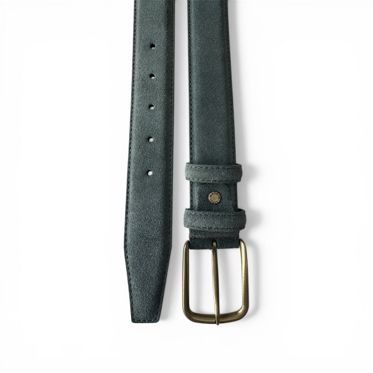 Green Italian Suede Belt with brass buckle product image