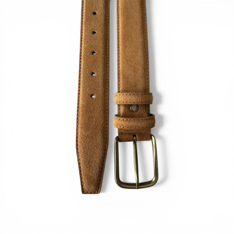 Desert Tan 35mm Italian Suede Belt with brass buckle product image
