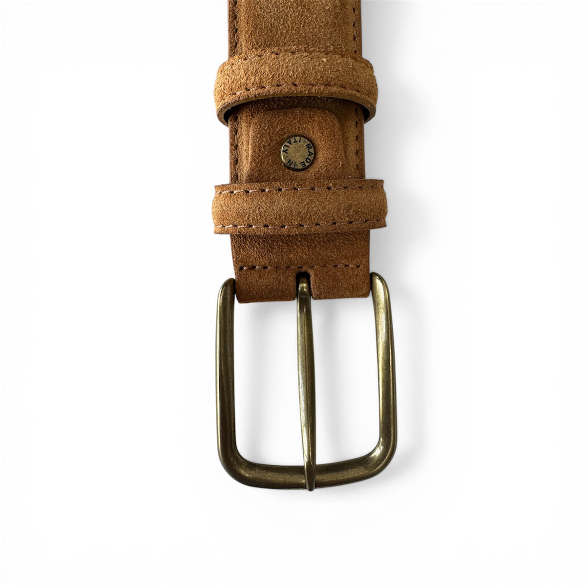 Desert Tan 35mm Italian Suede Belt with brass buckle product image