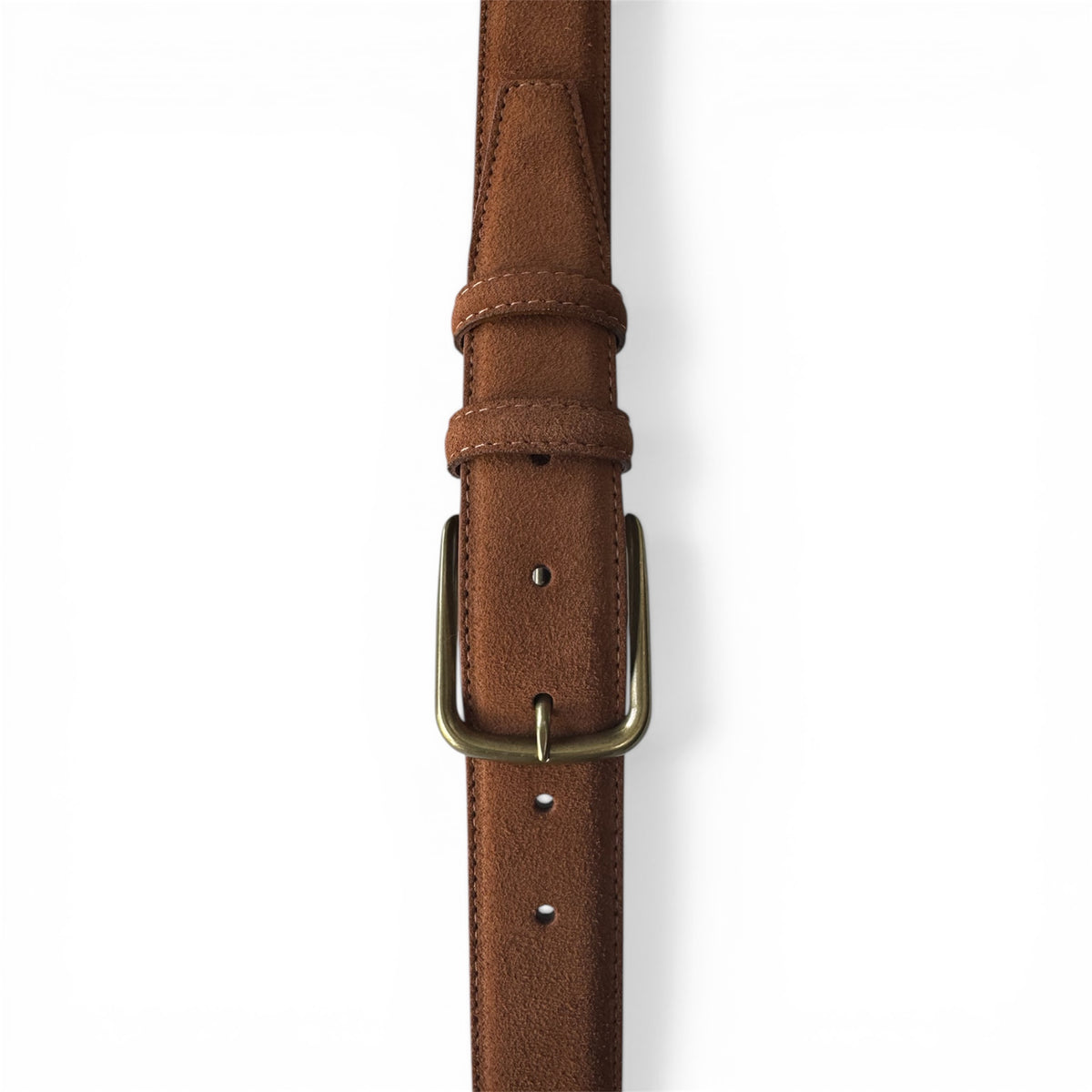 Warm Tan 35mm Italian Suede Belt with brass buckle product image