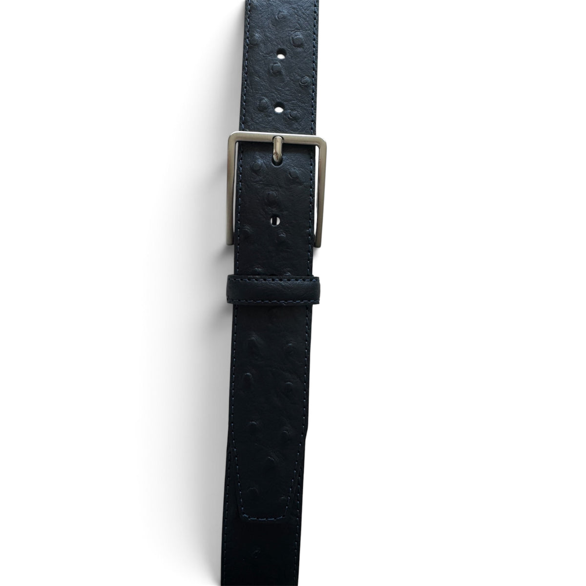 Blue 35mm Italian Leather Belt Ostrich Print product image