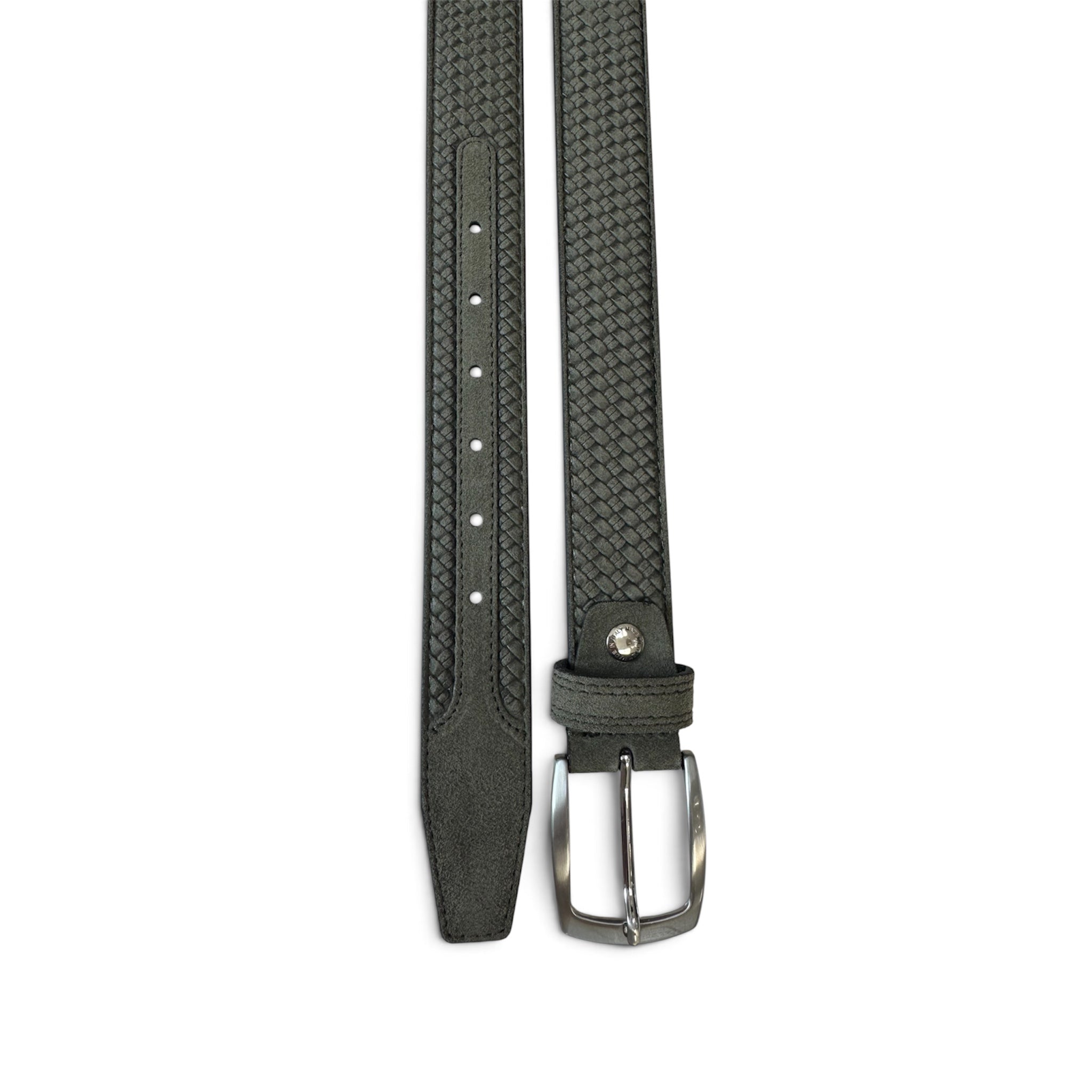OLIVE GREEN WEAVE EMBOSSED SUEDE BELT 35MM (Copy)