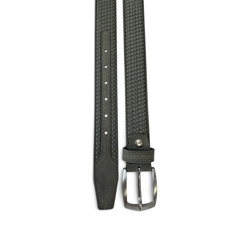 Olive Green 35mm Italian Suede Belt Woven Finish product image