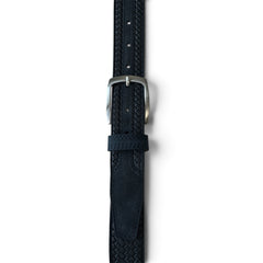 BLUE WEAVE EMBOSSED SUEDE BELT 35MM