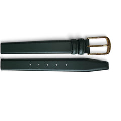 CLASSIC RACING GREEN CALF LEATHER BELT GOLD BUCKLE -35MM