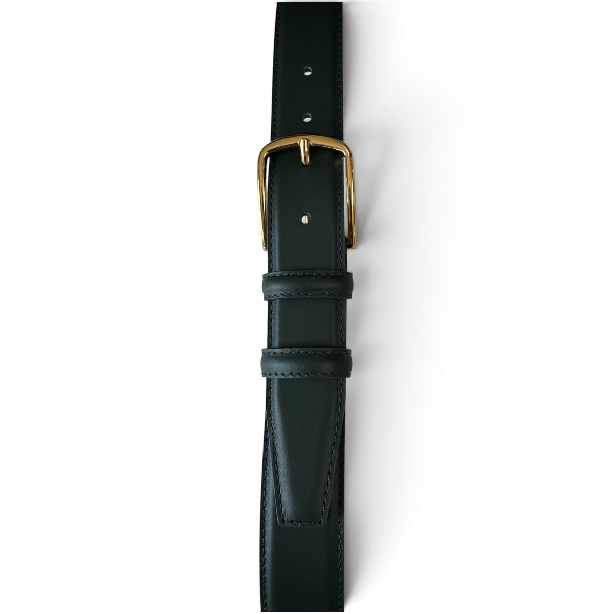 Racing Green 35mm Italian Calf Leather Belt with gold buckle product image