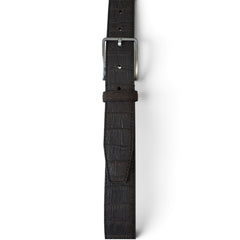 DARK BROWN SUEDE NUBUCK CROCODILE 35MM