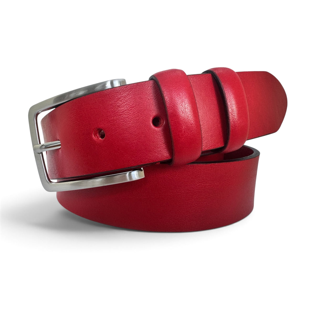 RED ITALIAN FULL GRAIN LEATHER BELT – 35MM