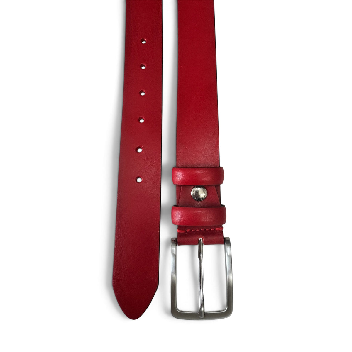 RED ITALIAN FULL GRAIN LEATHER BELT – 35MM