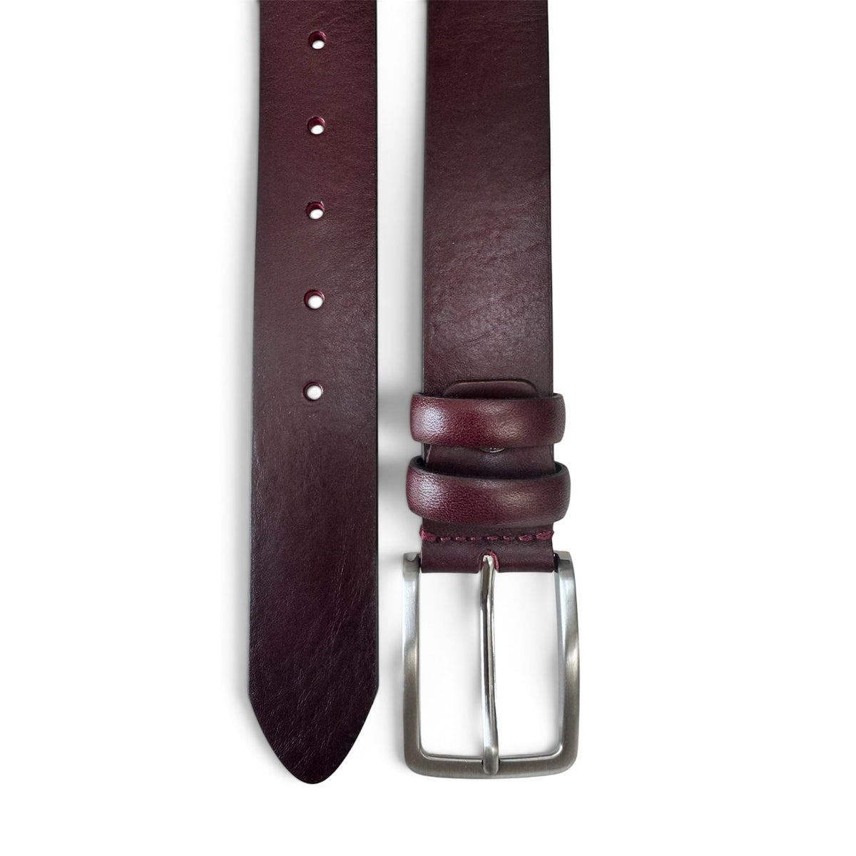 OX BLOOD BURGUNDY ITALIAN FULL GRAIN LEATHER BELT – 35MM
