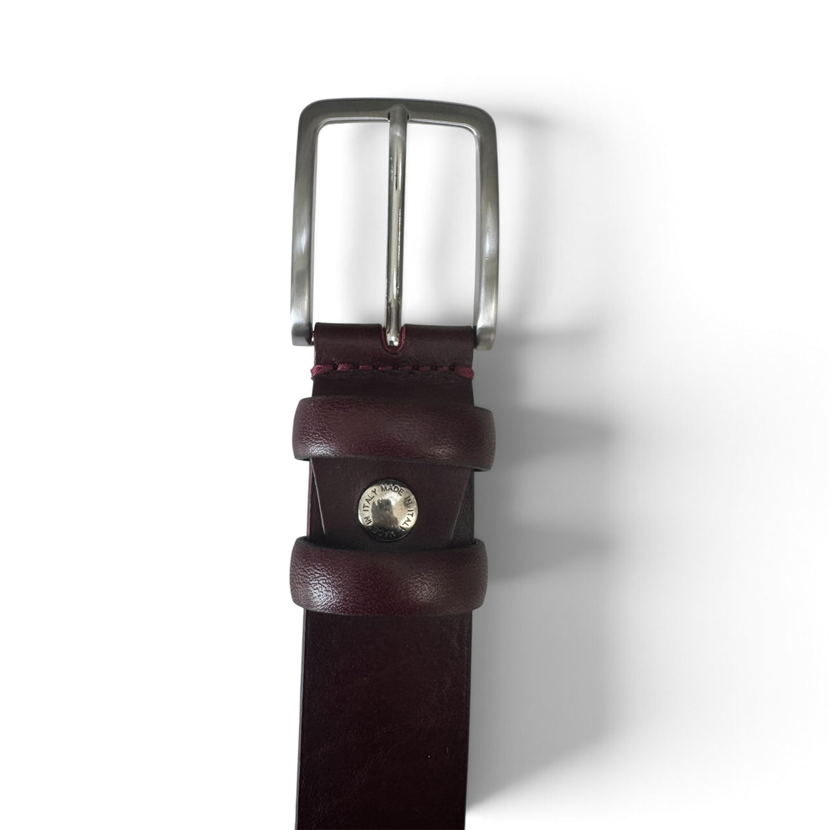 OX BLOOD BURGUNDY ITALIAN FULL GRAIN LEATHER BELT – 35MM