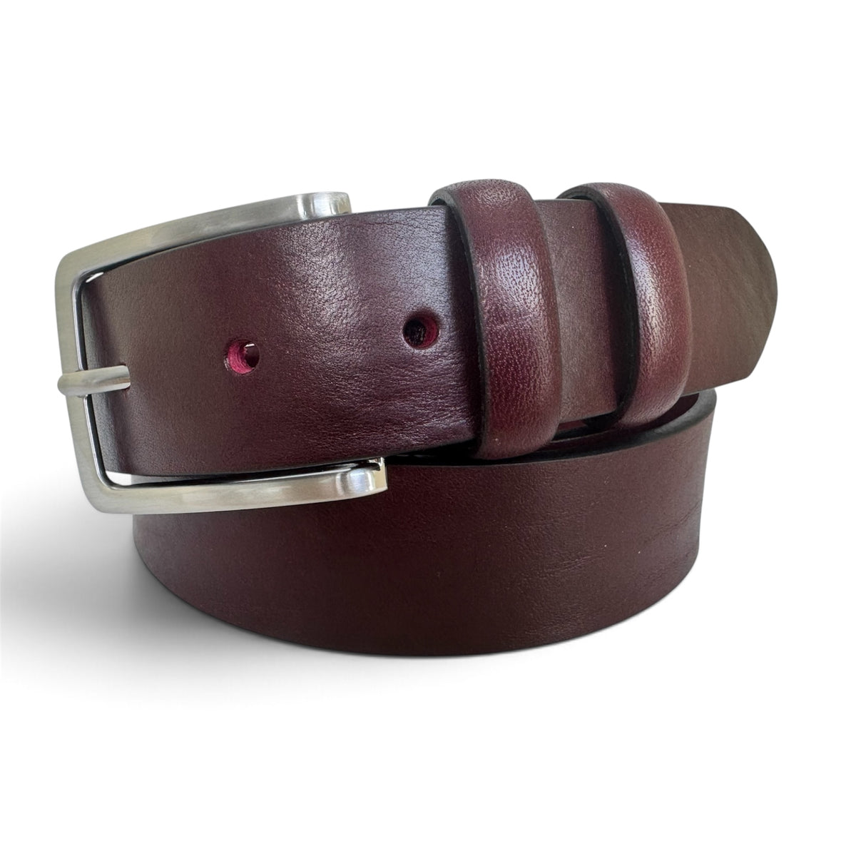 OX BLOOD BURGUNDY ITALIAN FULL GRAIN LEATHER BELT – 35MM