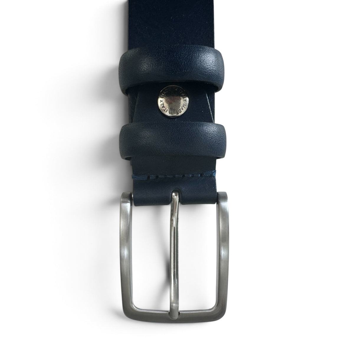 NAVY BLUE ITALIAN FULL GRAIN LEATHER BELT – 35MM