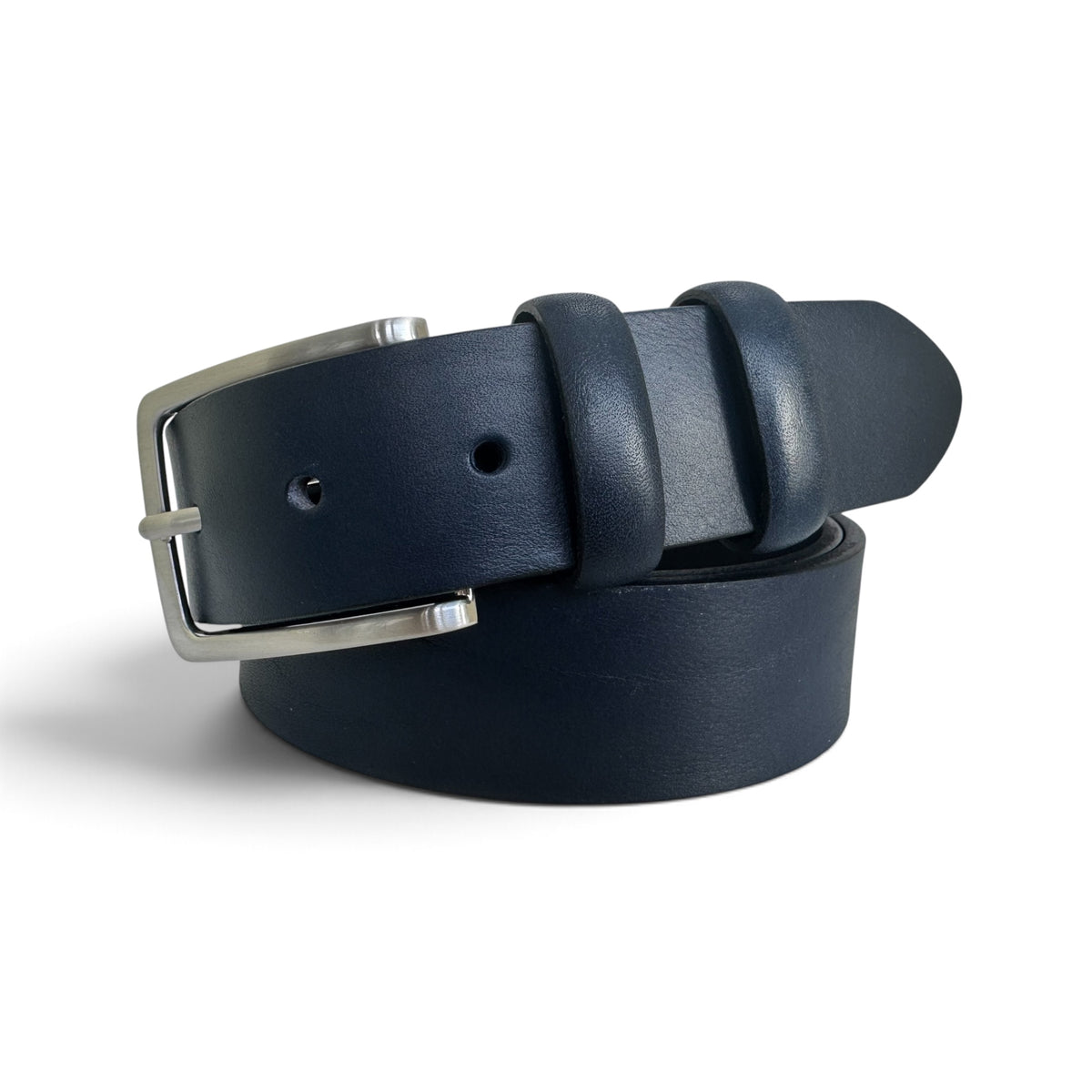 NAVY BLUE ITALIAN FULL GRAIN LEATHER BELT – 35MM