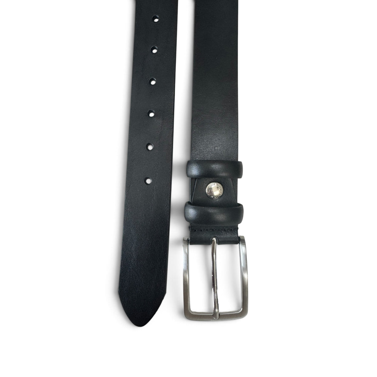 BLACK ITALIAN FULL GRAIN LEATHER BELT – 35MM