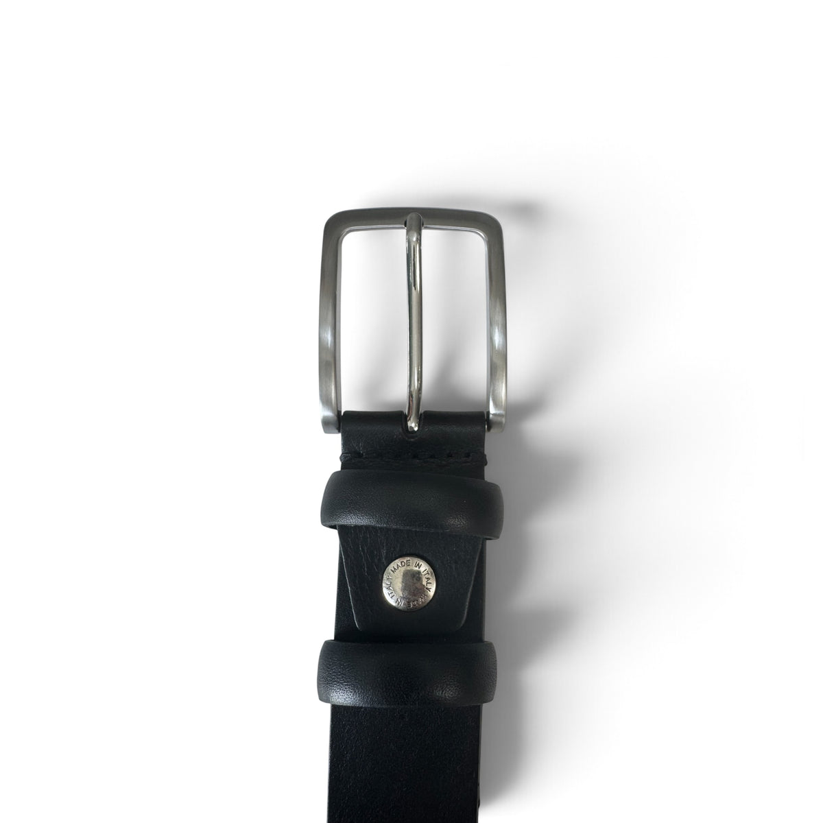 BLACK ITALIAN FULL GRAIN LEATHER BELT – 35MM
