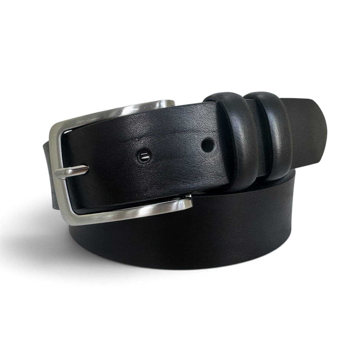 BLACK ITALIAN FULL GRAIN LEATHER BELT – 35MM