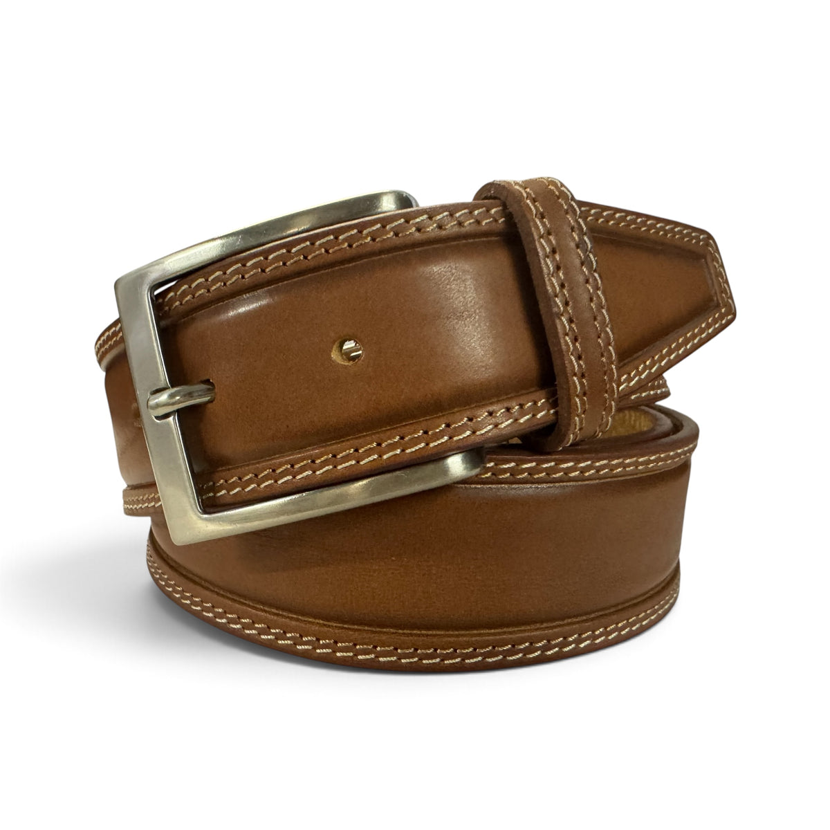 IMPERFECTLY PERFECT – COGNAC TAN SINGLE SKIN HIDE LEATHER BELT – 40MM