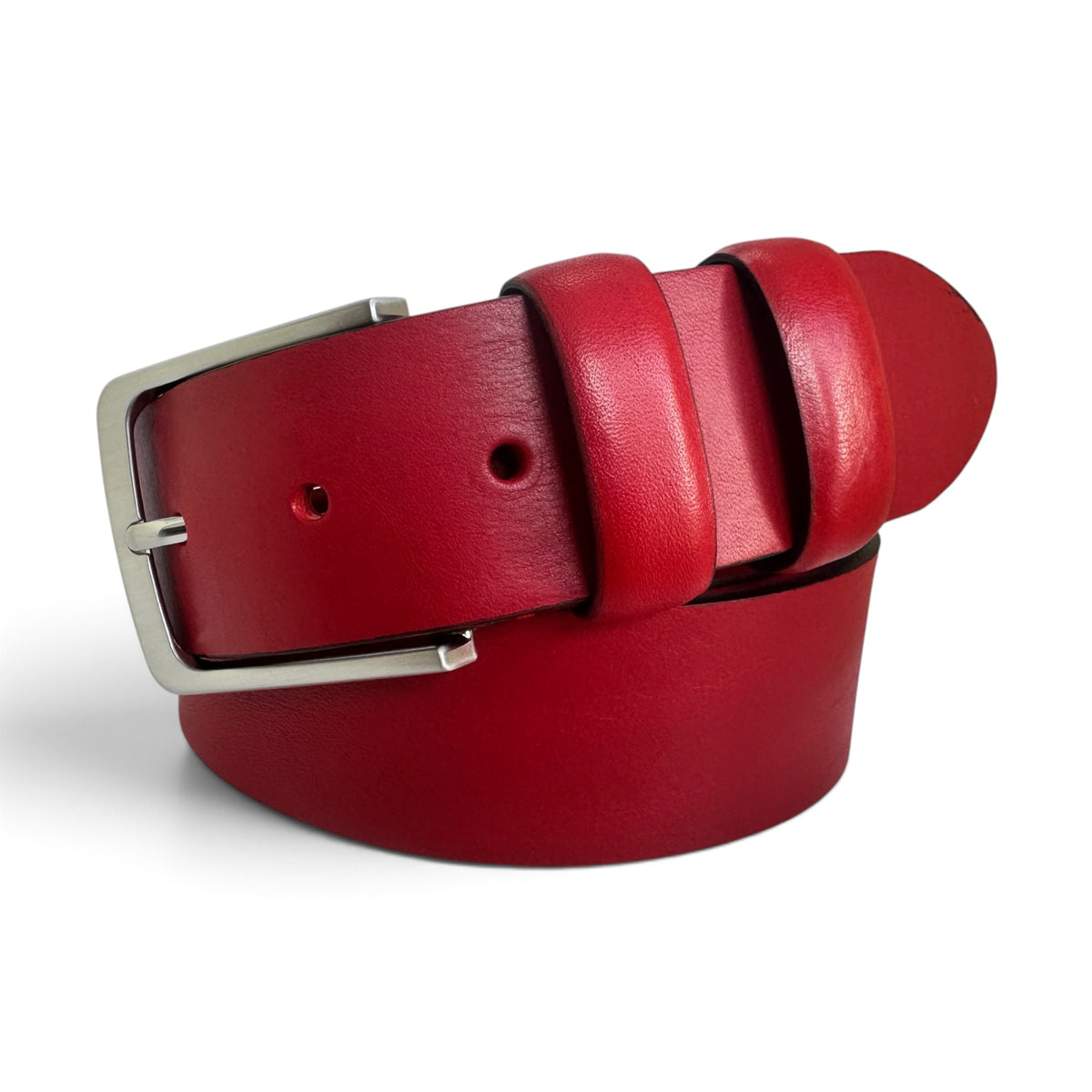 ITALIAN FULL GRAIN SINGLE SKIN HIDE BELT – RED – 40MM