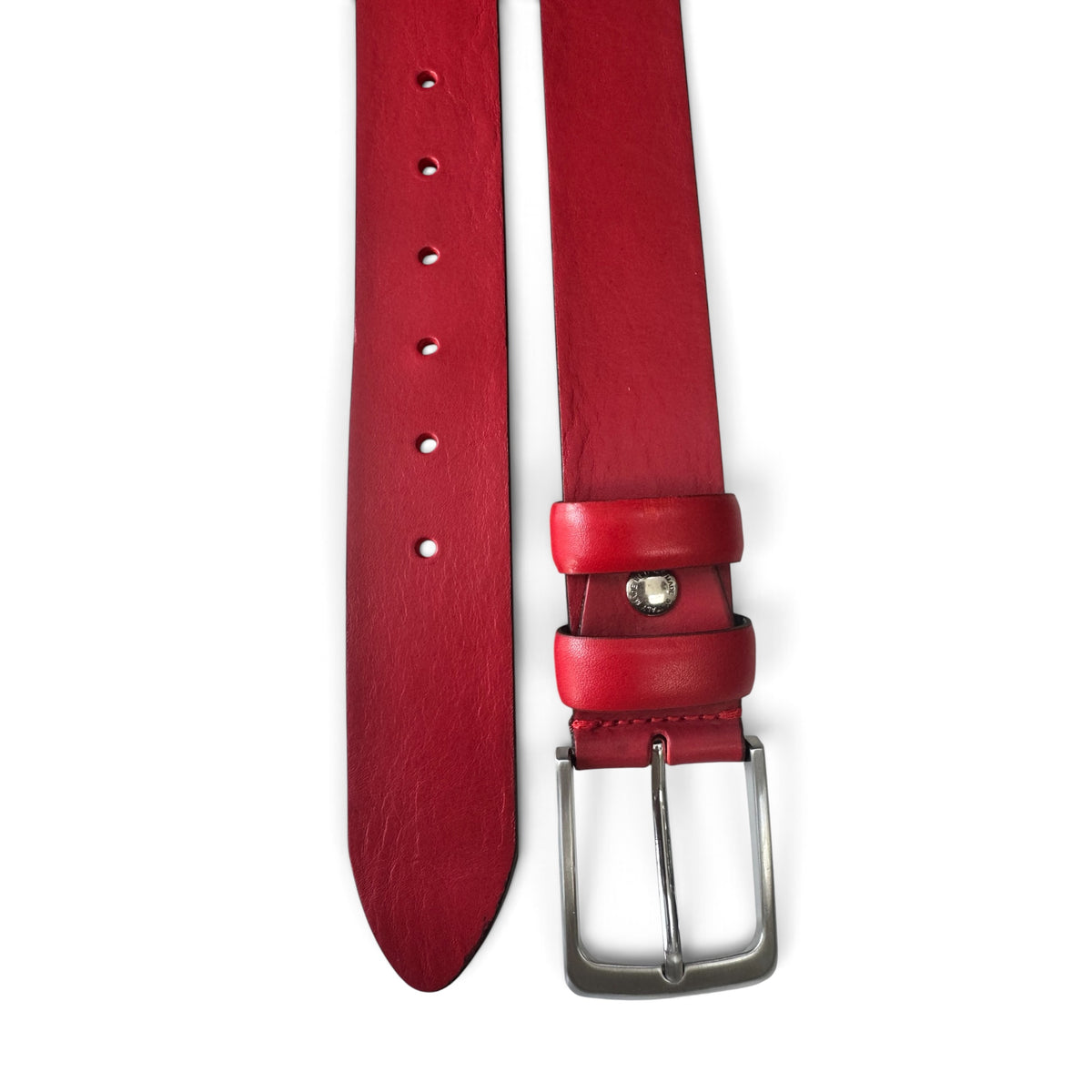 ITALIAN FULL GRAIN SINGLE SKIN HIDE BELT – RED – 40MM