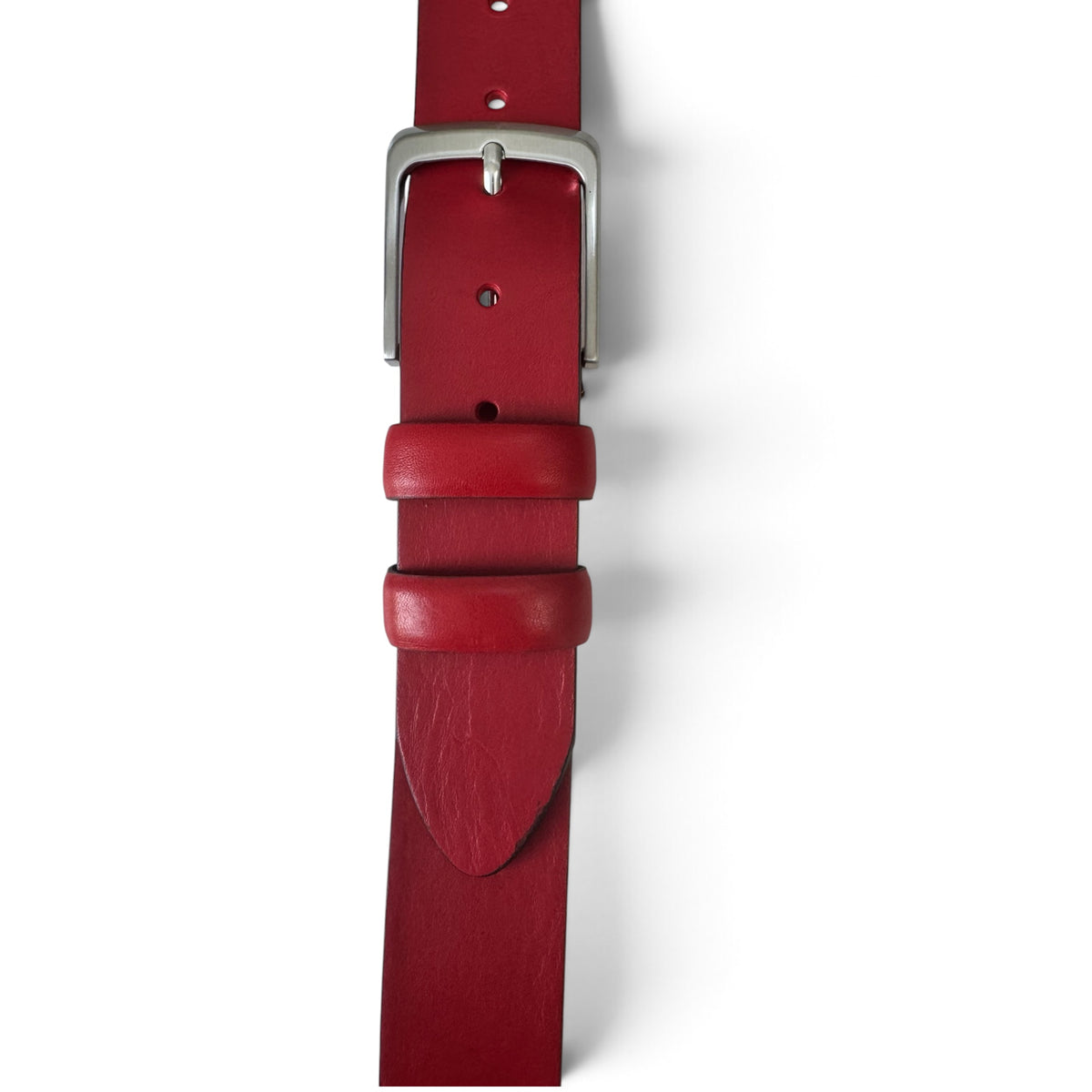 ITALIAN FULL GRAIN SINGLE SKIN HIDE BELT – RED – 40MM