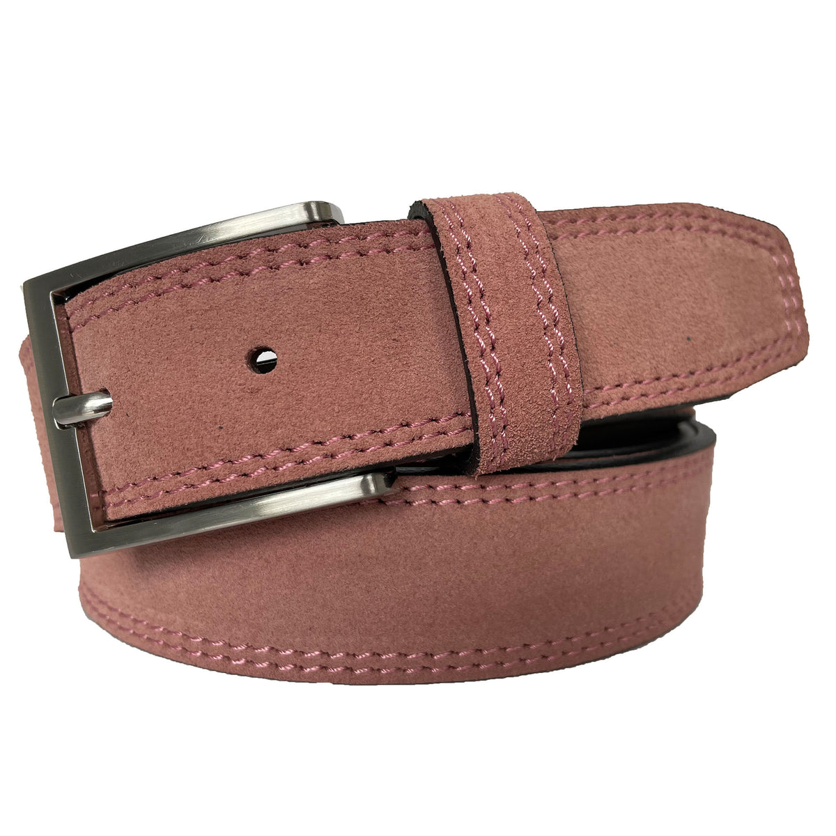 Pink 35mm Italian Suede Belt