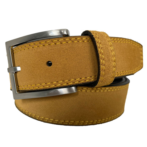 MUSTARD YELLOW SUEDE BELT 35MM