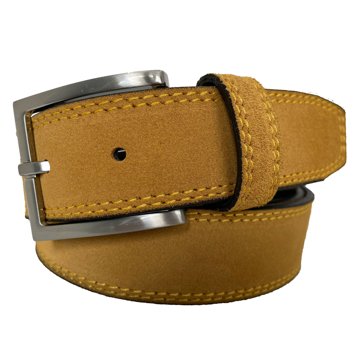 Mustard Yellow 35mm Italian Suede Belt