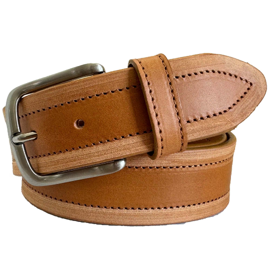 Honey Tan 40mm Italian Leather Belt Distressed Finish