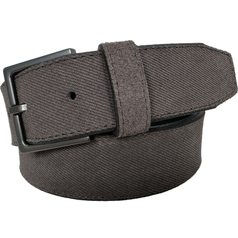 DARK GREY TEXTURE EMBOSSED SUEDE BELT 35MM