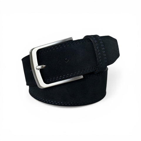 Mens suede darkest navy blue belt