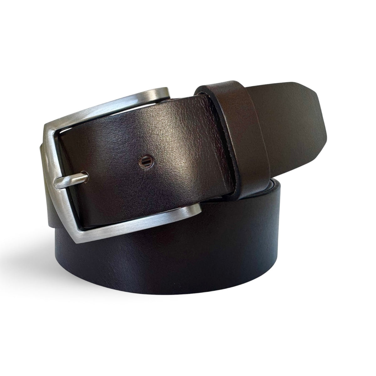 IMPERFECTLY PERFECT – DARK BROWN SINGLE SKIN HIDE LEATHER BELT – 40MM