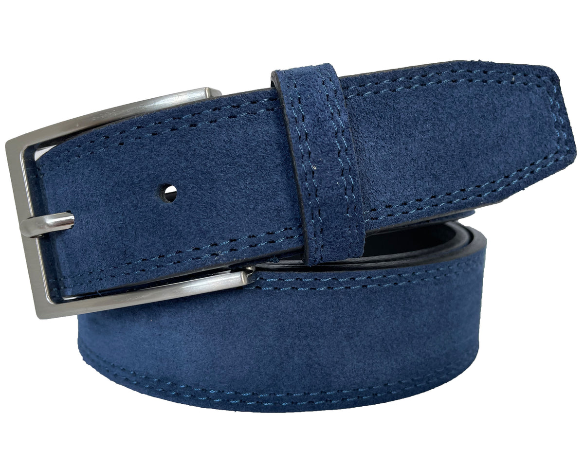 Blue 35mm Italian Suede Belt