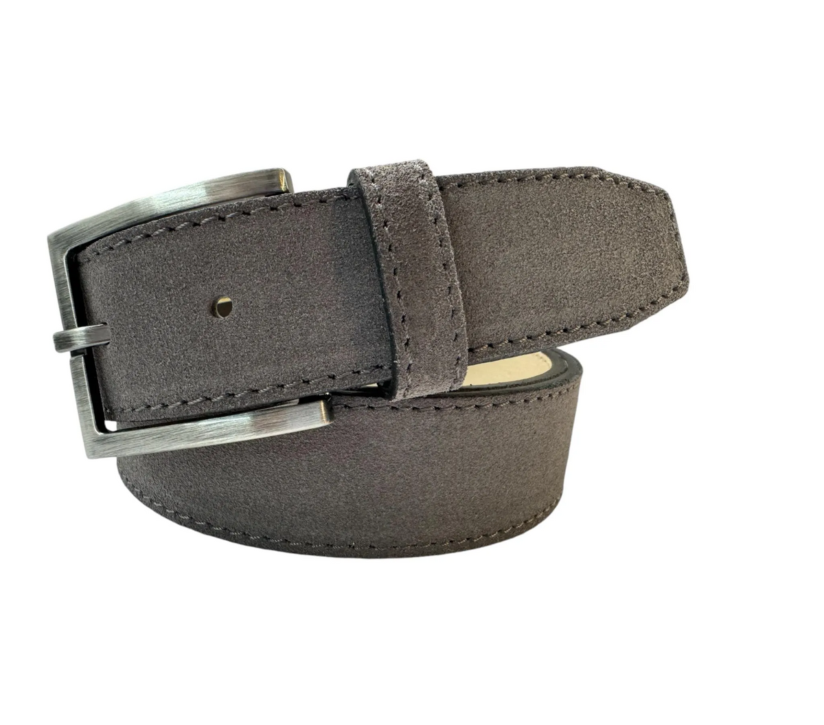 IMPERFECTLY PERFECT – GREY SUEDE LEATHER BELT – 35MM